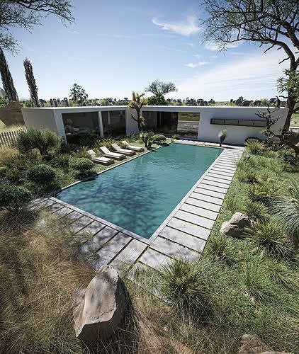 Savana Dry Exterior House Low-poly 3D model 7