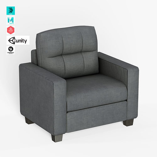 Fabric Sofa Low-poly 3D model