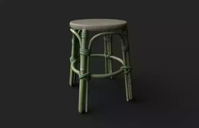 Wicker chair design style 3 D 3D model