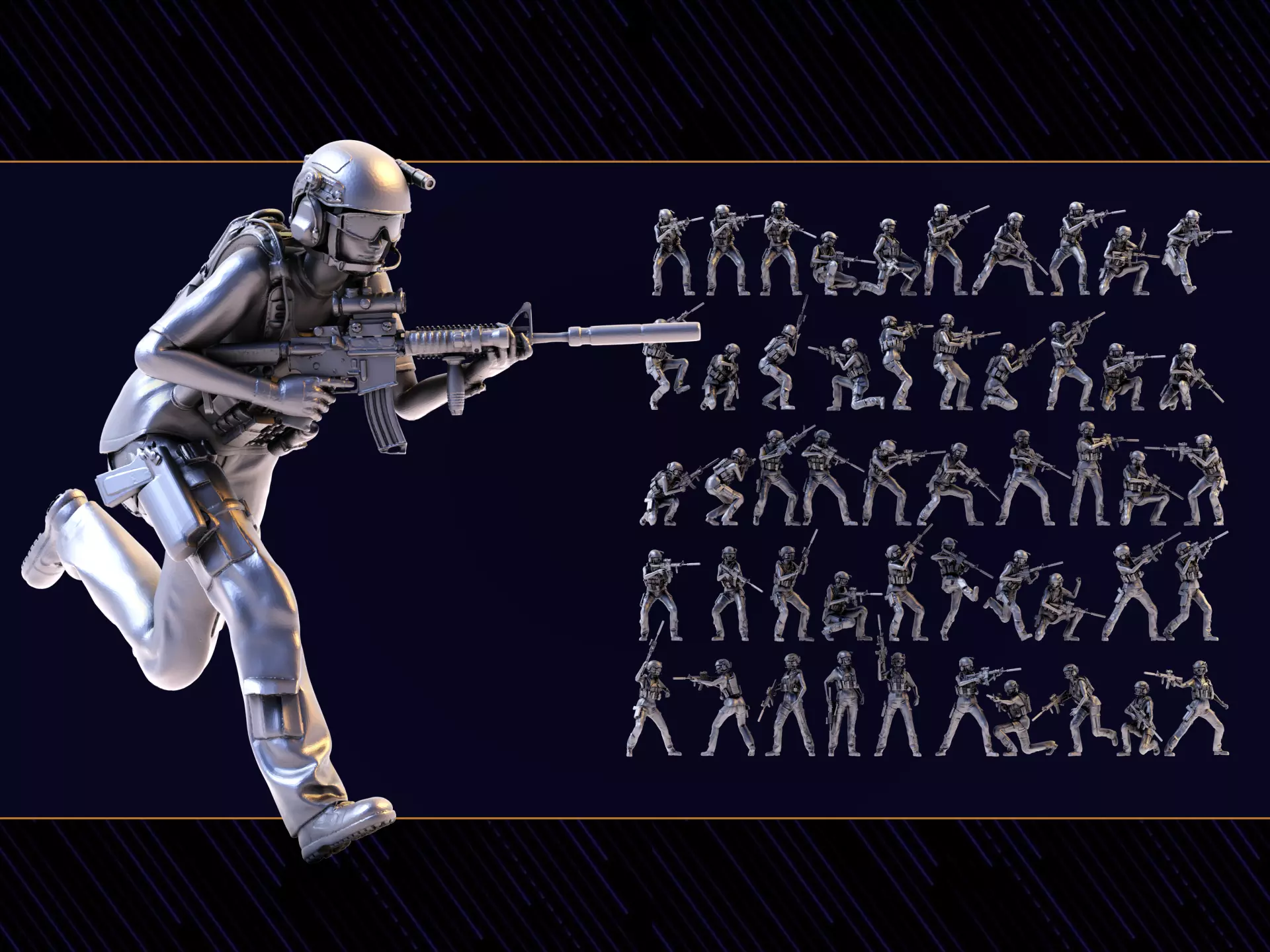 US Soldier Set 02 3D print model
