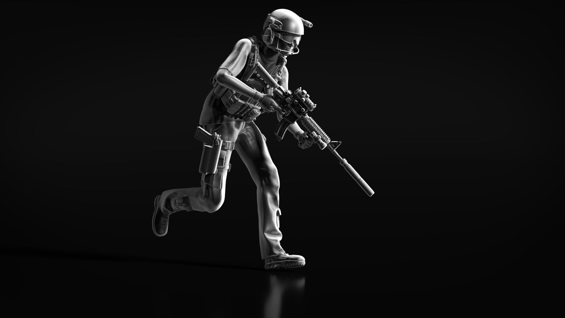 US Soldier Set 03 3D print model_1