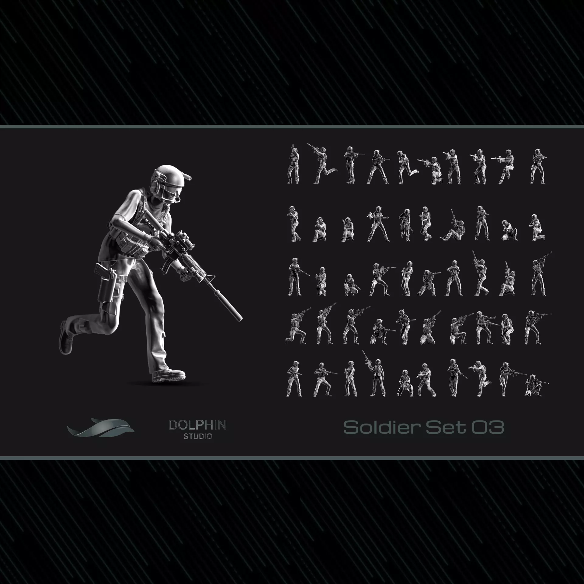 US Soldier Set 03 3D print model_0