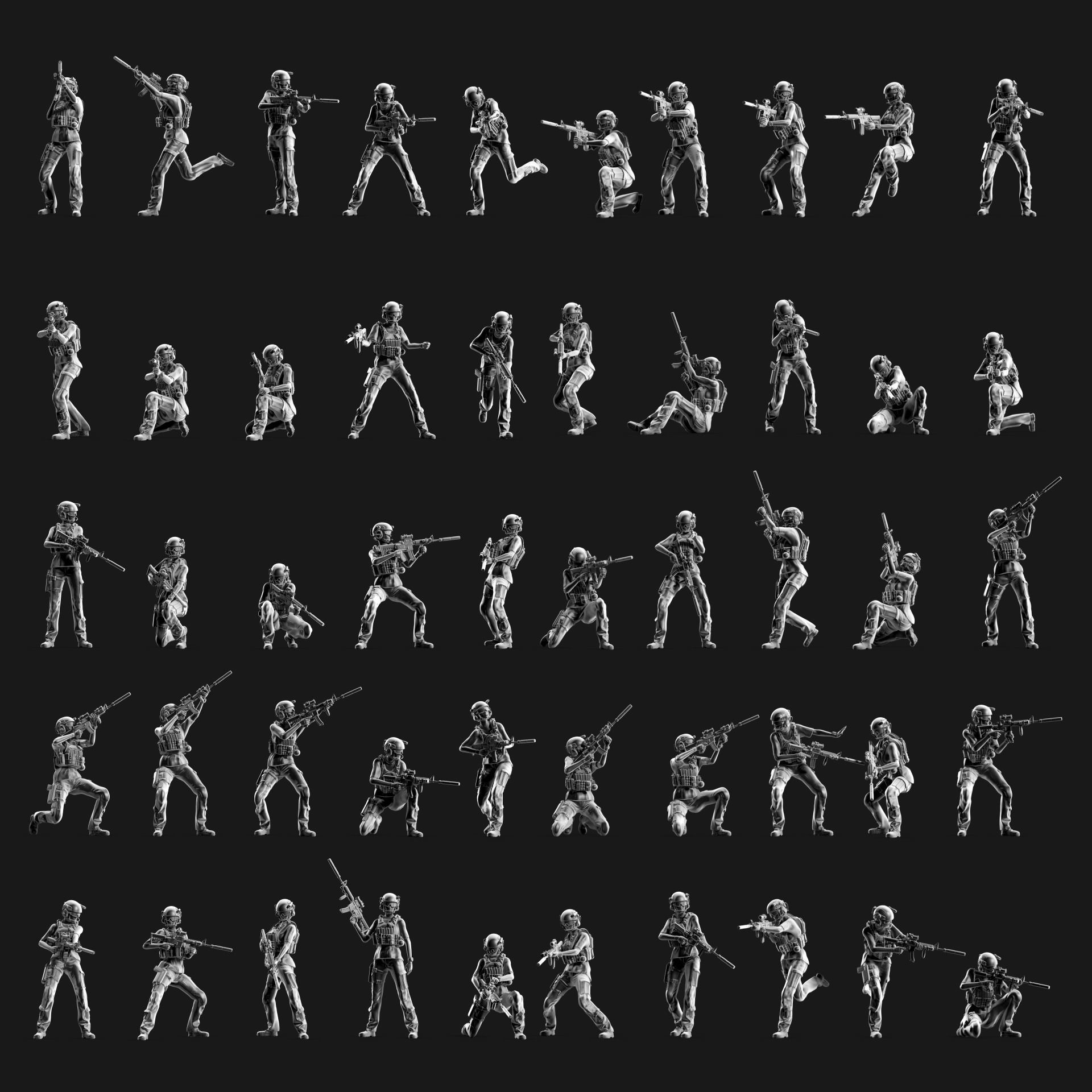 US Soldier Set 03 3D print model_2