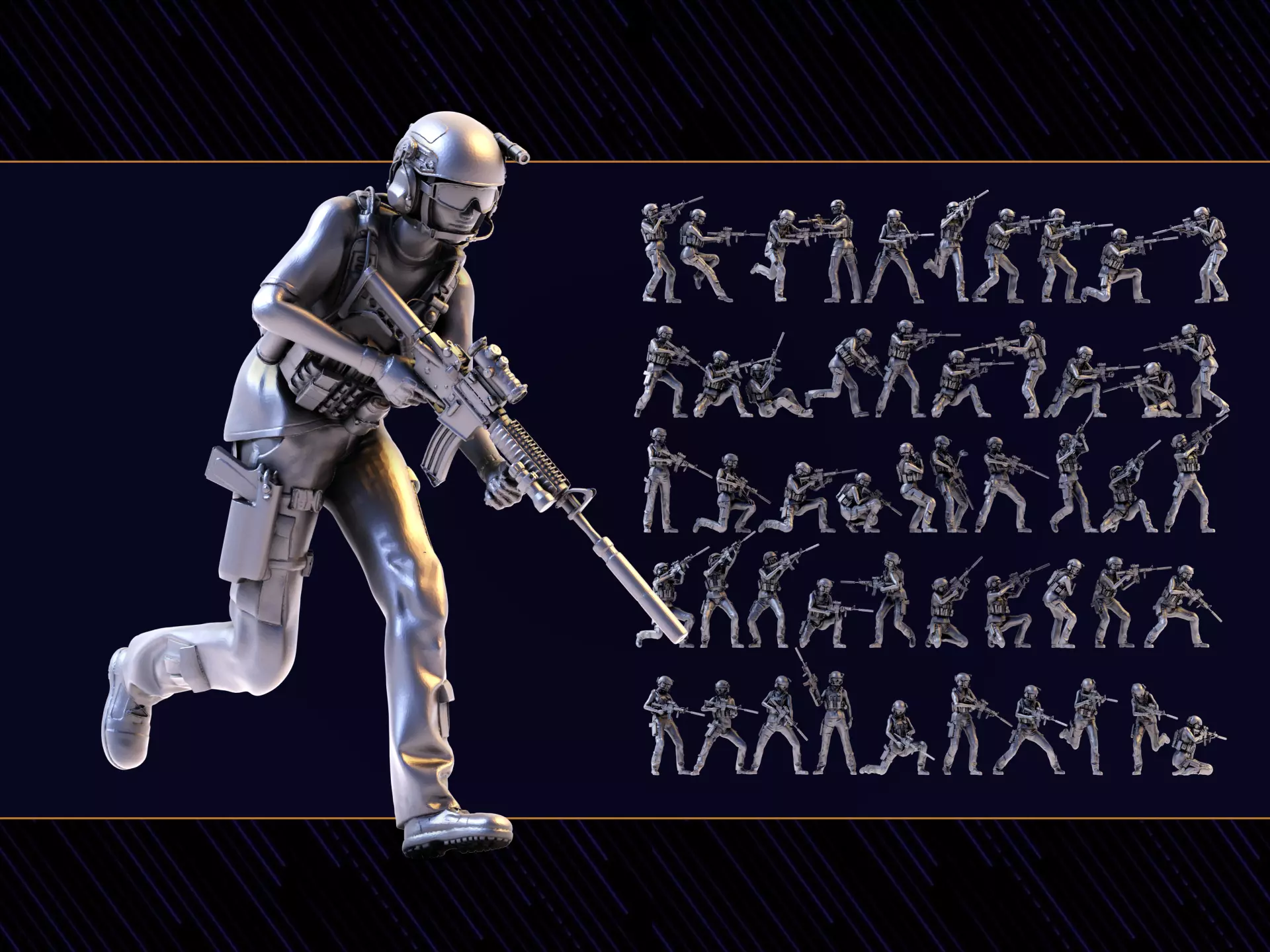 US Soldier Set 03 3D print model