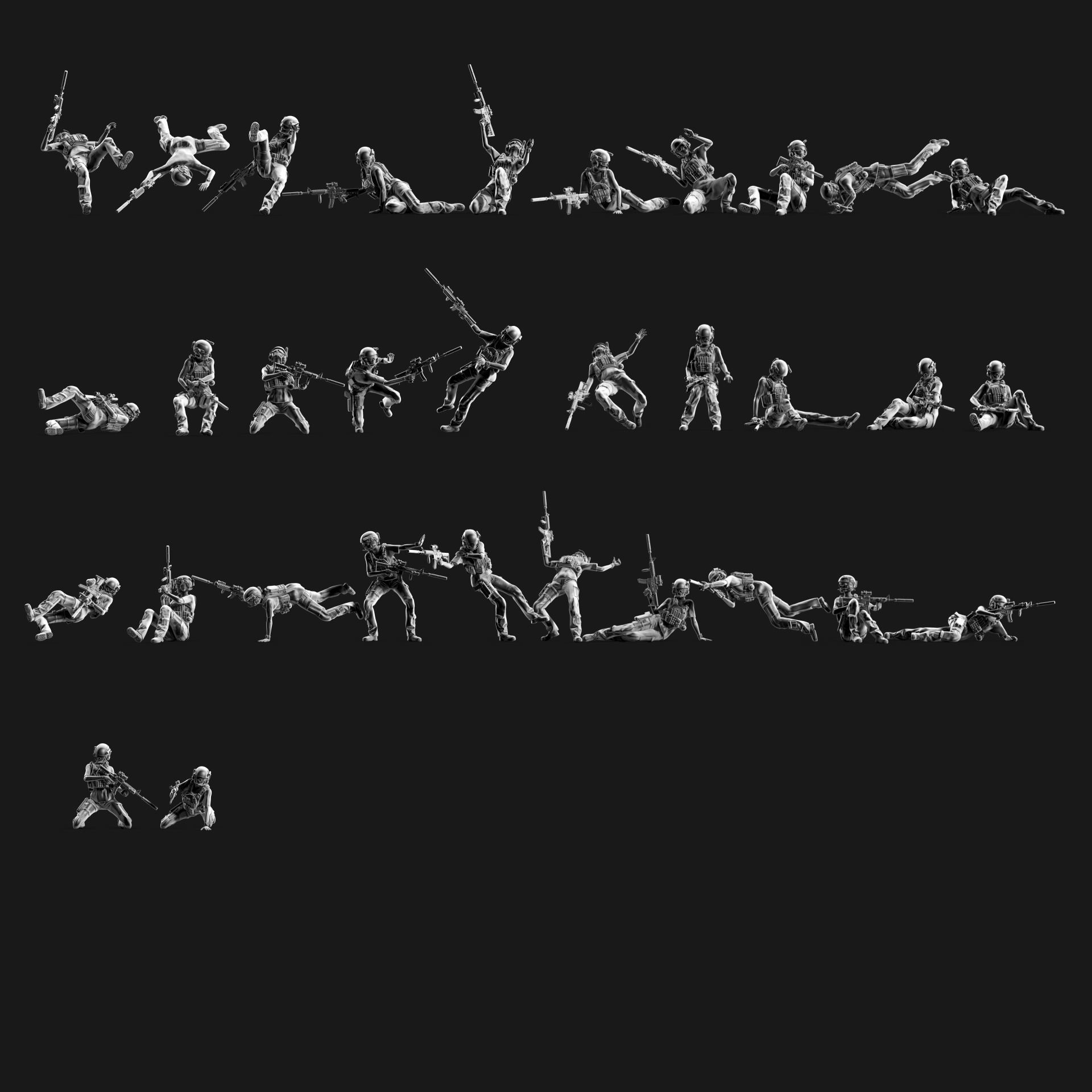 US Soldier Set 04 3D print model_2