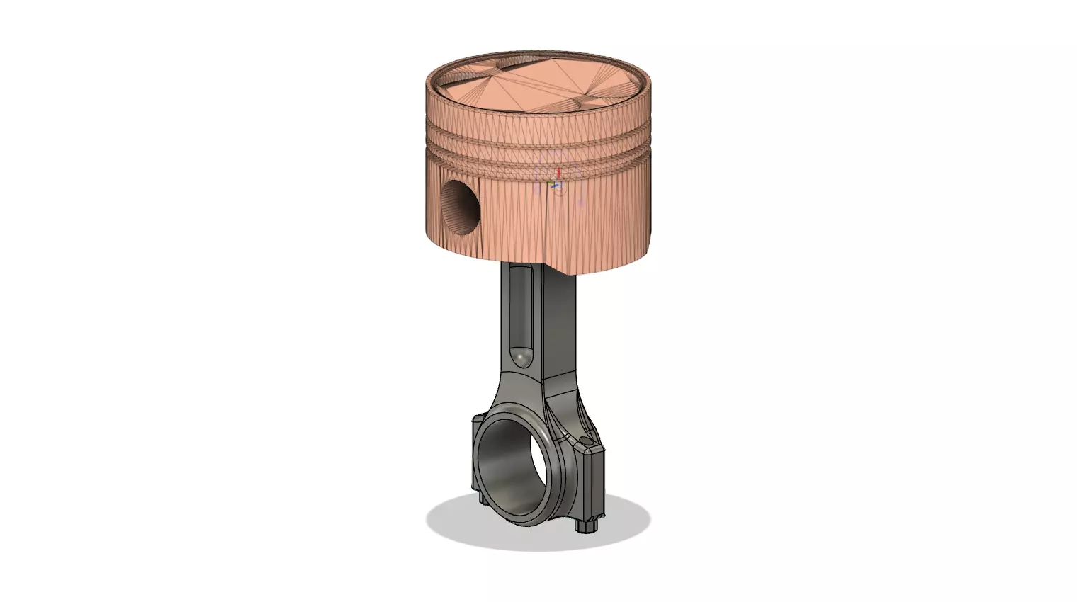 Connecting rod and piston  3D print model_0