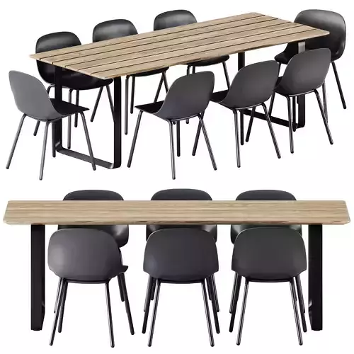 Fiber Outdoor Chair and 70 70 Table by Muuto