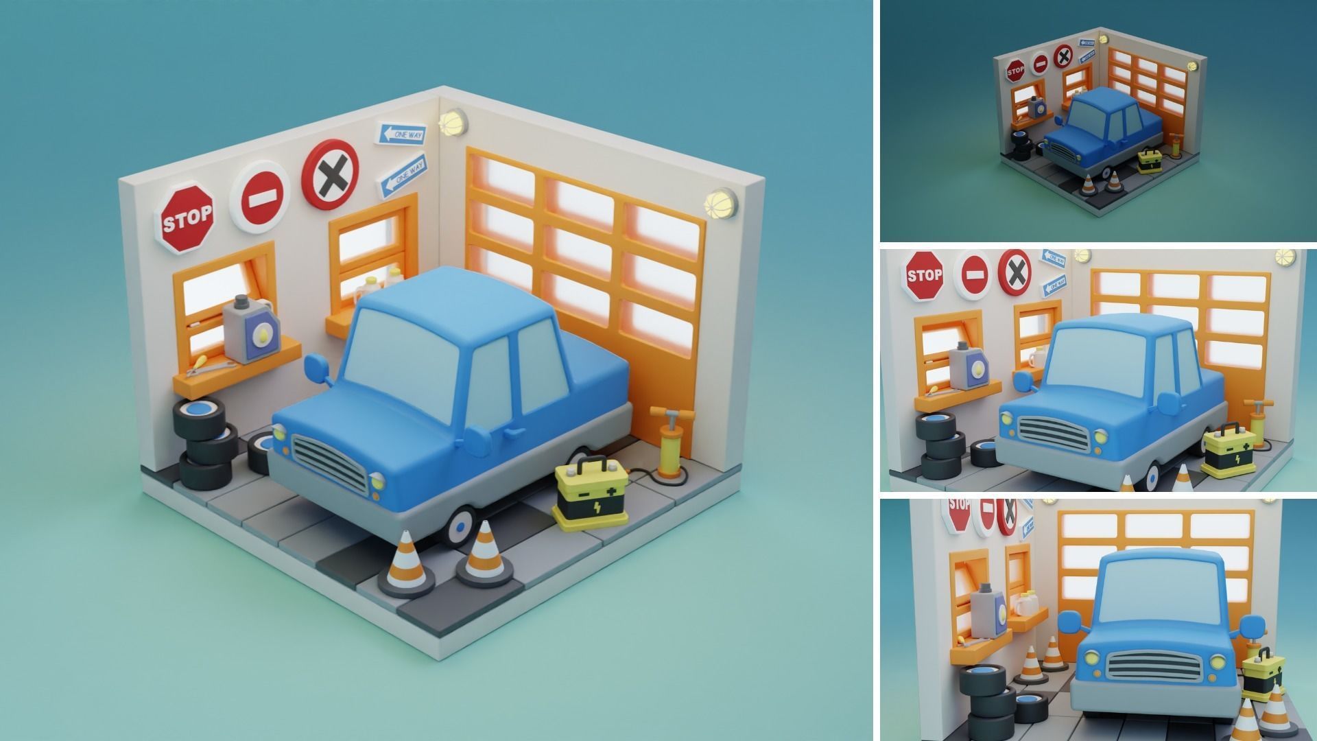 Cozy Cartoon Rooms Interior 4 Low-poly 3D model_11