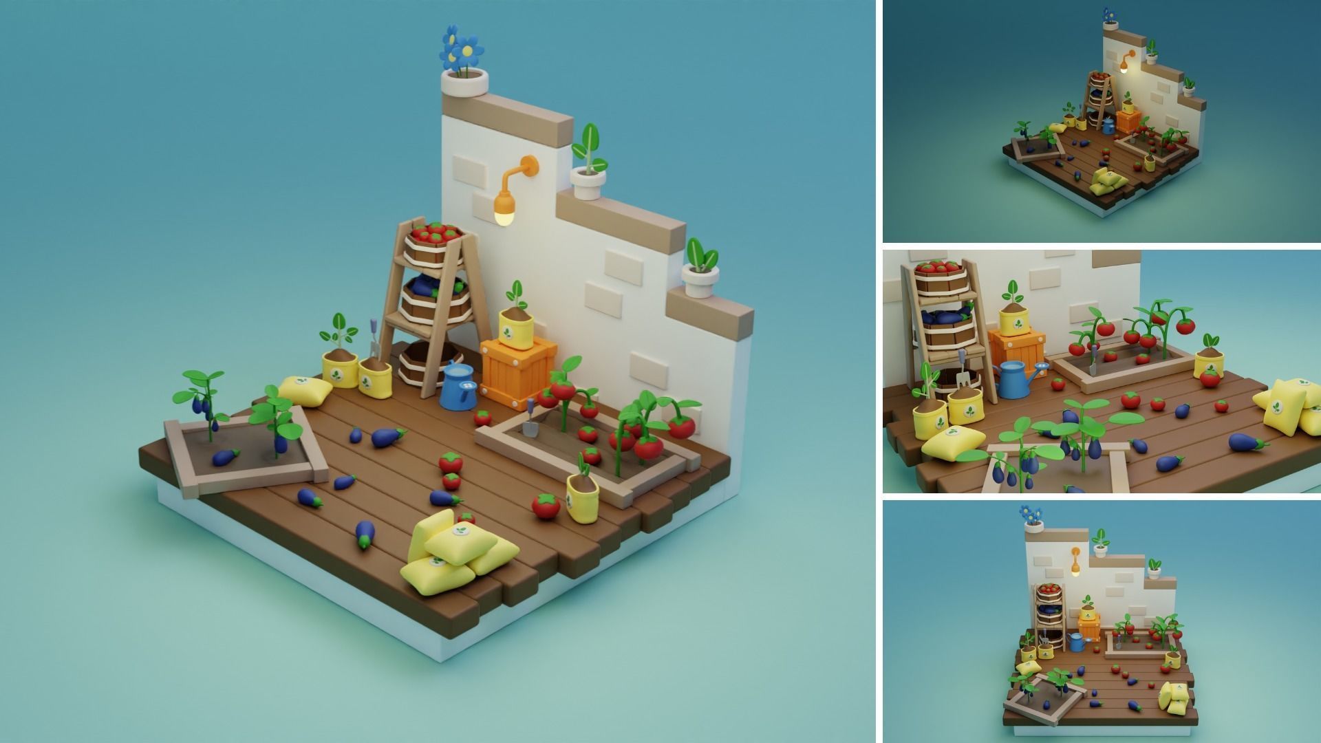 Cozy Cartoon Rooms Interior 4 Low-poly 3D model_16