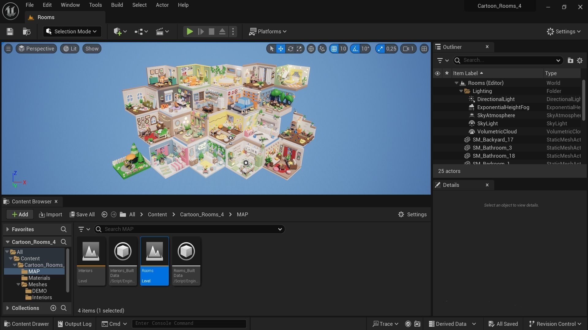 Cozy Cartoon Rooms Interior 4 Low-poly 3D model_29