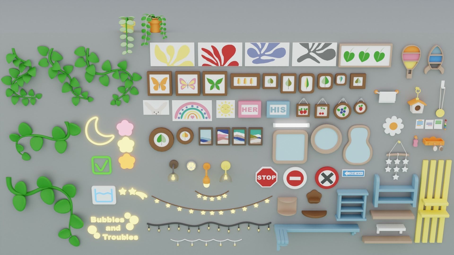 Cozy Cartoon Rooms Interior 4 Low-poly 3D model_27