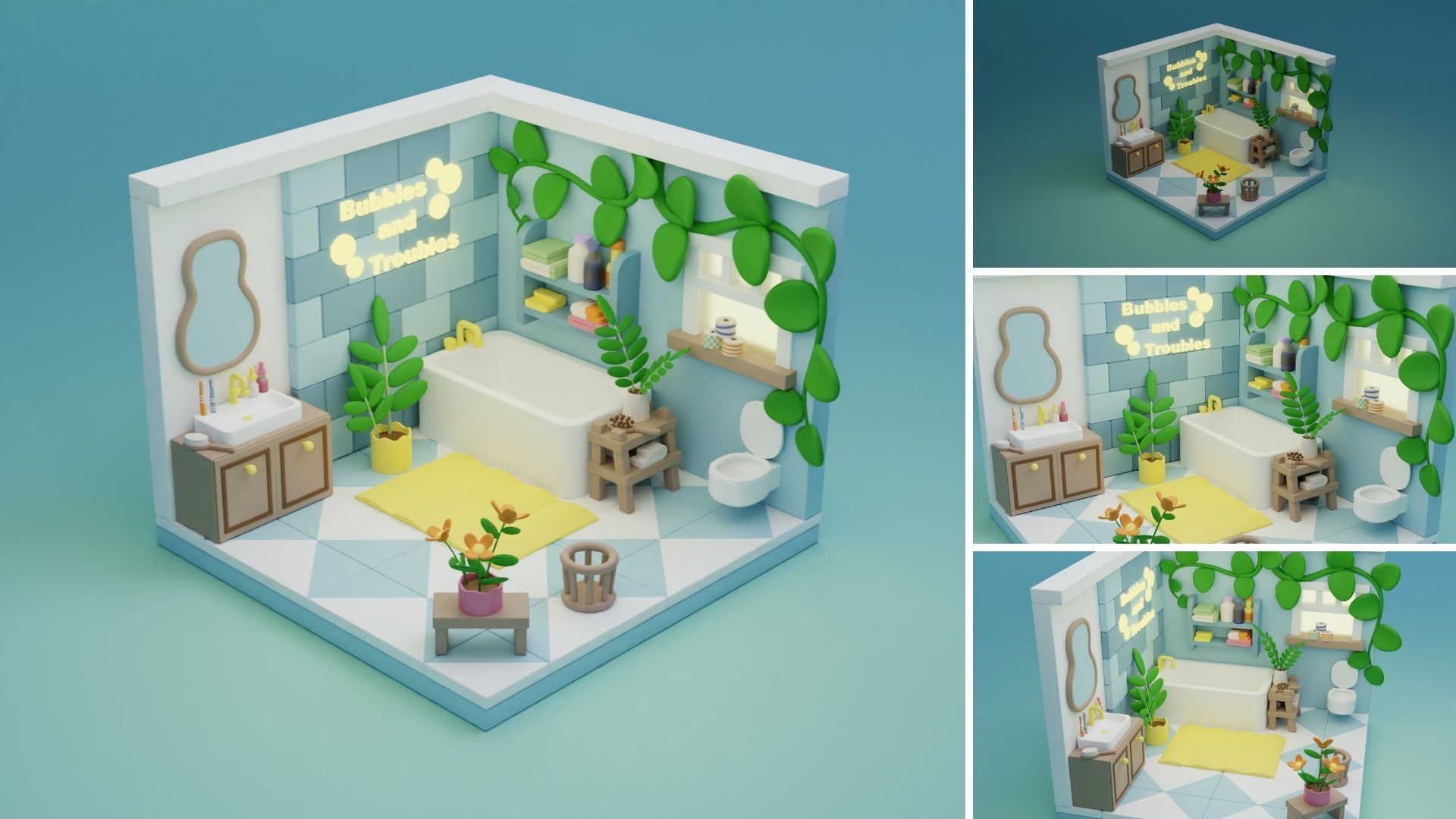 Cozy Cartoon Rooms Interior 4 Low-poly 3D model_20