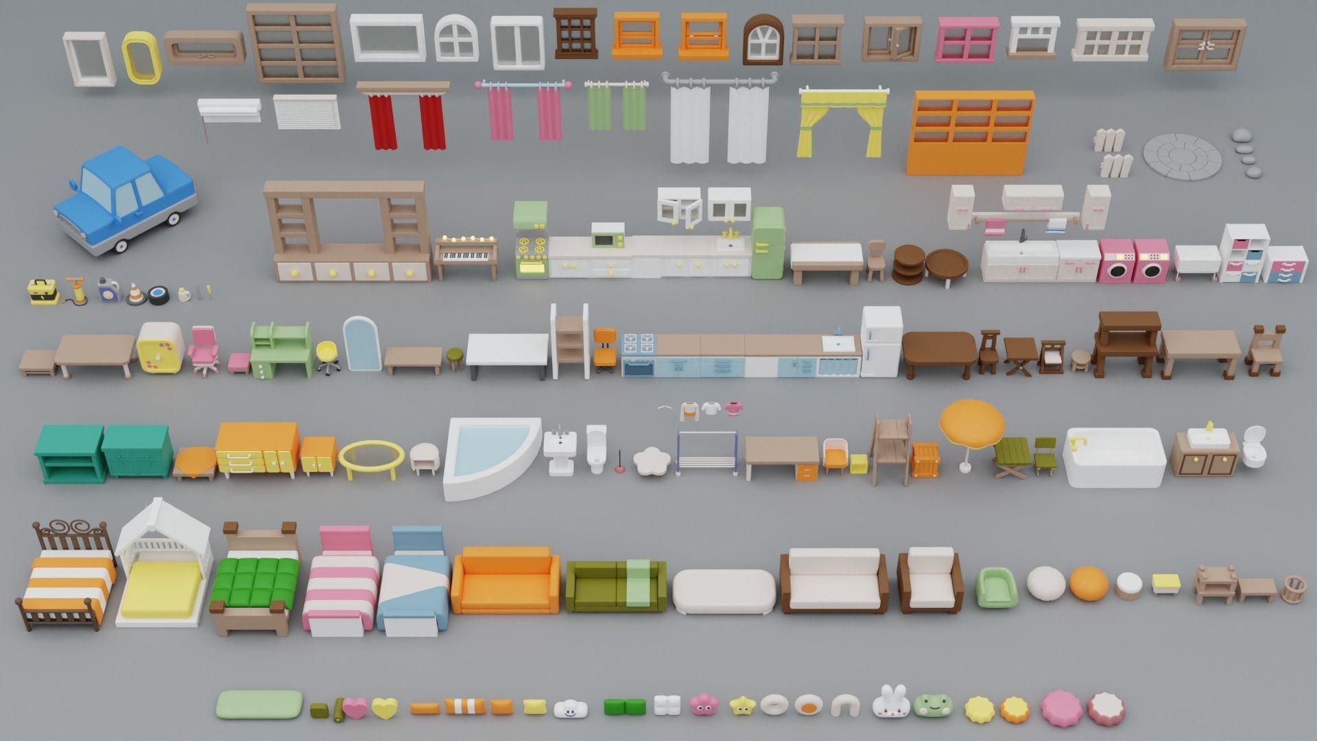 Cozy Cartoon Rooms Interior 4 Low-poly 3D model_25