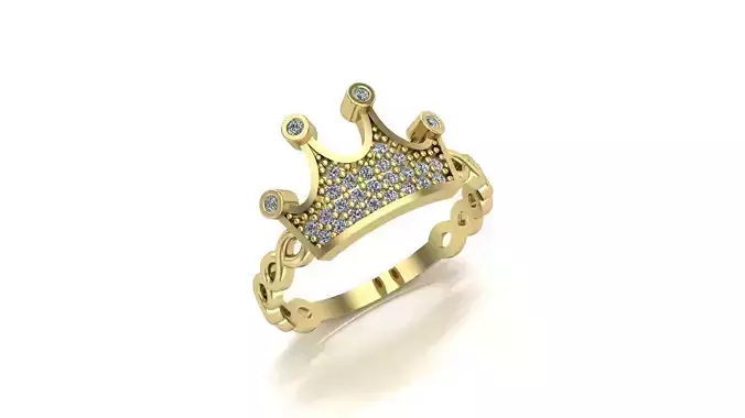 Crown Ring  3D print model