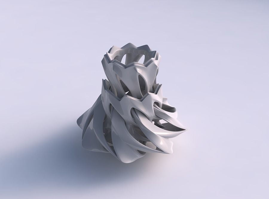 Vase alien flared with smooth cuts and protrude spikes wide m... 3D print model_0