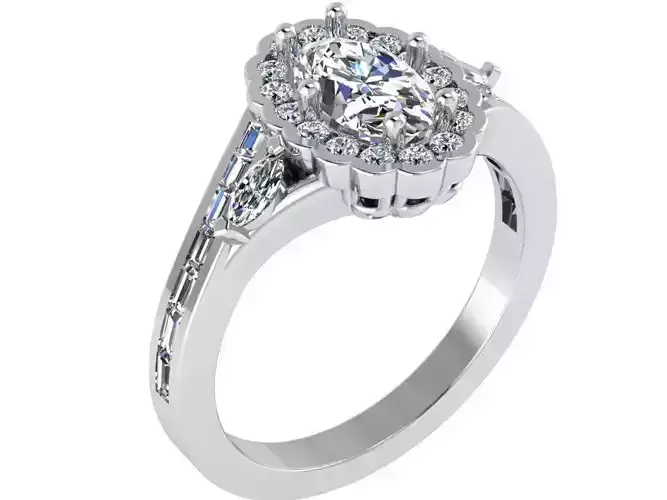 Oval Halo Ring 1734
