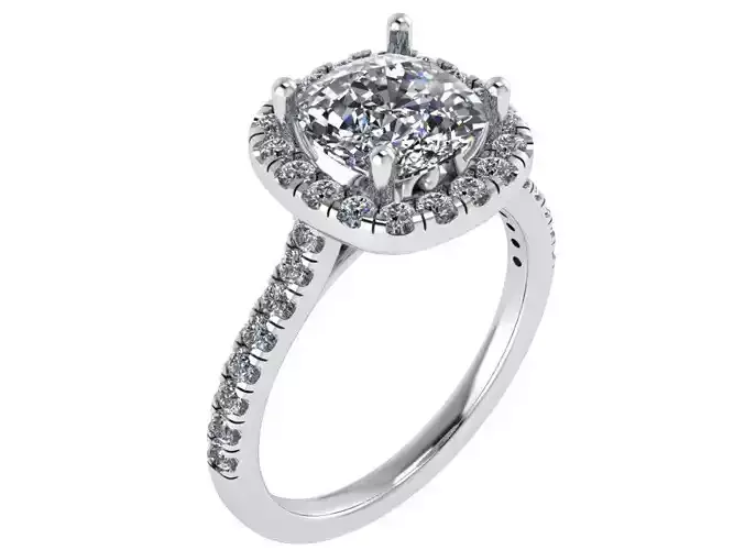 Cushion Halo Ring 1740