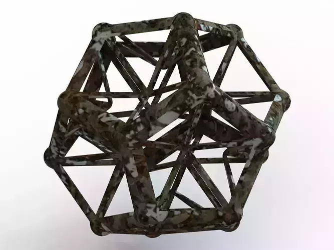Wireframe Shape Excavated Dodecahedron 3D print model