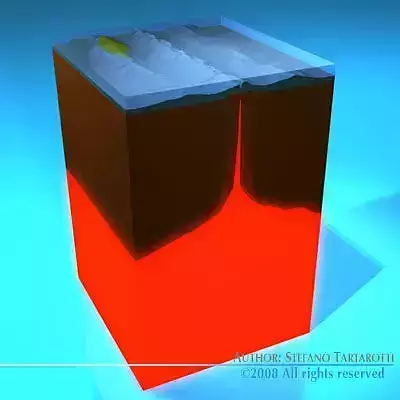 Ocean crust section 3D model