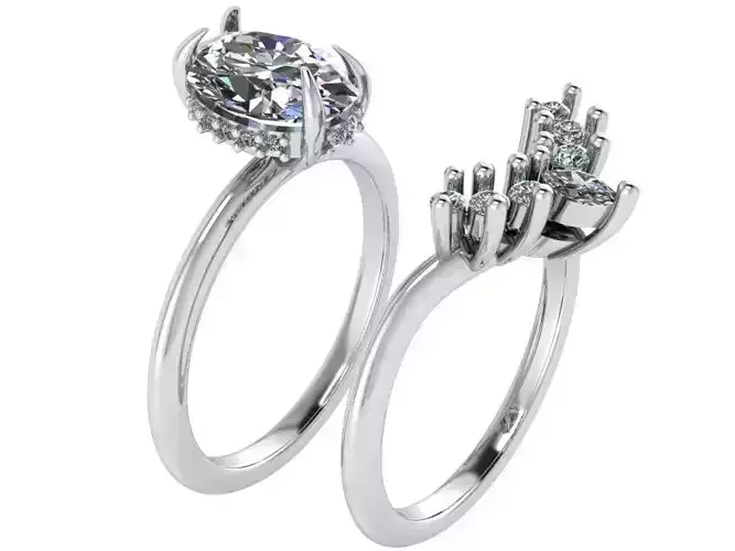 Oval Ring With Band 1749