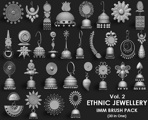 Ethnic Jewellery IMM Brush Pack 30 in One Vol 2 3D model