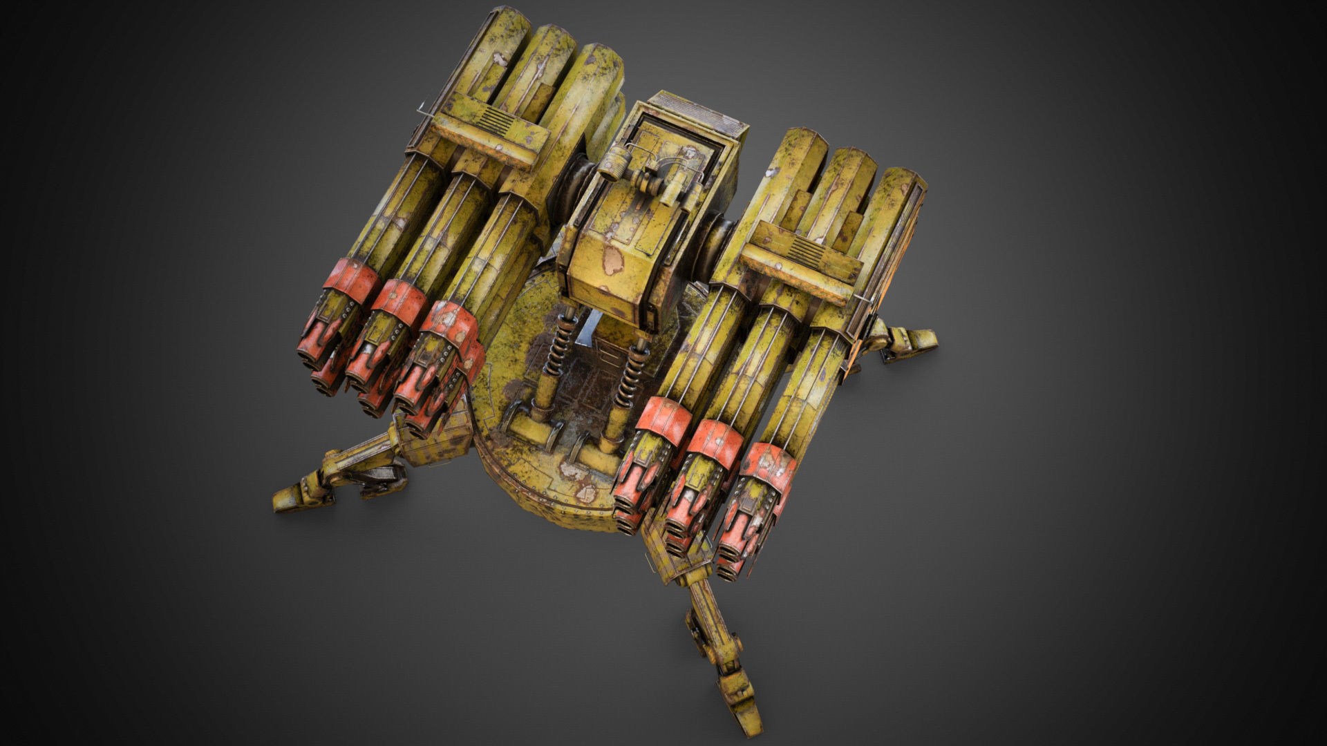 Sci-fi Spider Auto-Turret  Low-poly 3D model_2