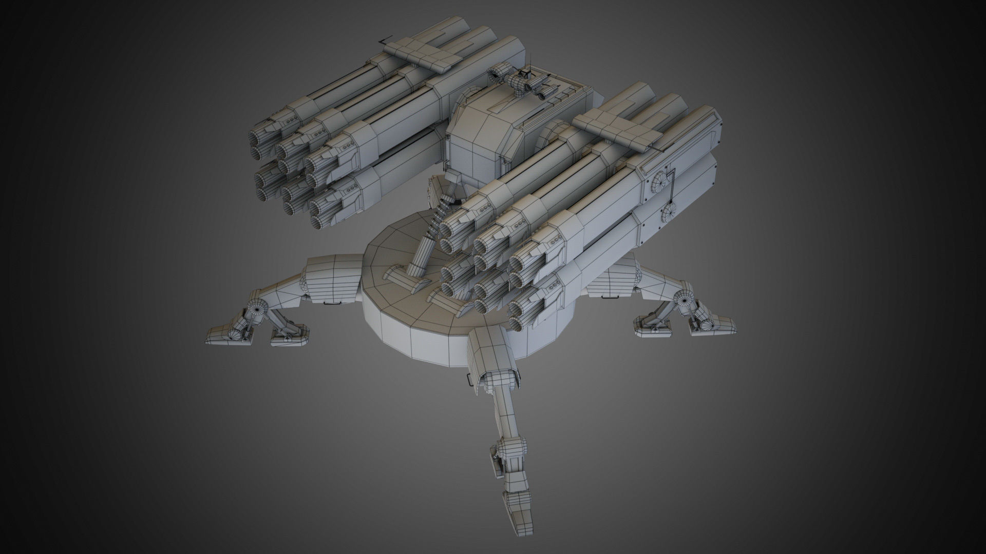Sci-fi Spider Auto-Turret  Low-poly 3D model_19