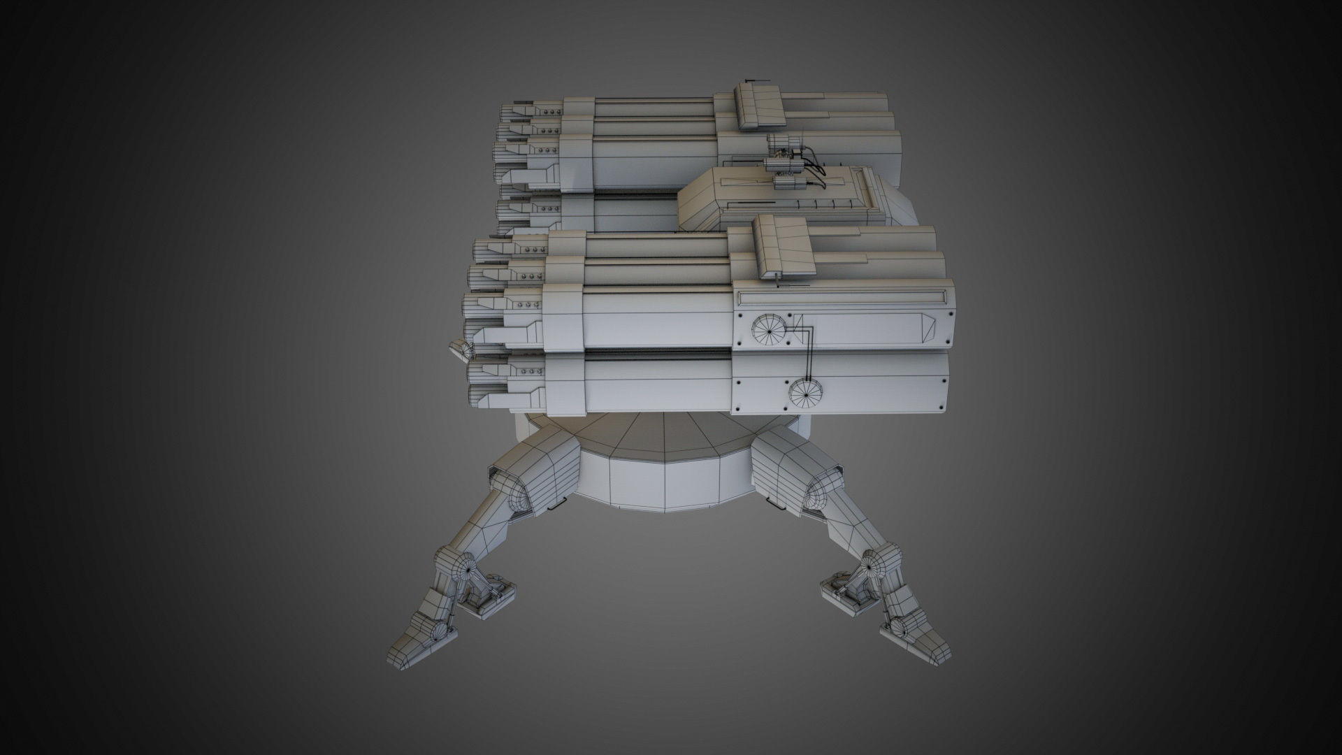 Sci-fi Spider Auto-Turret  Low-poly 3D model_22