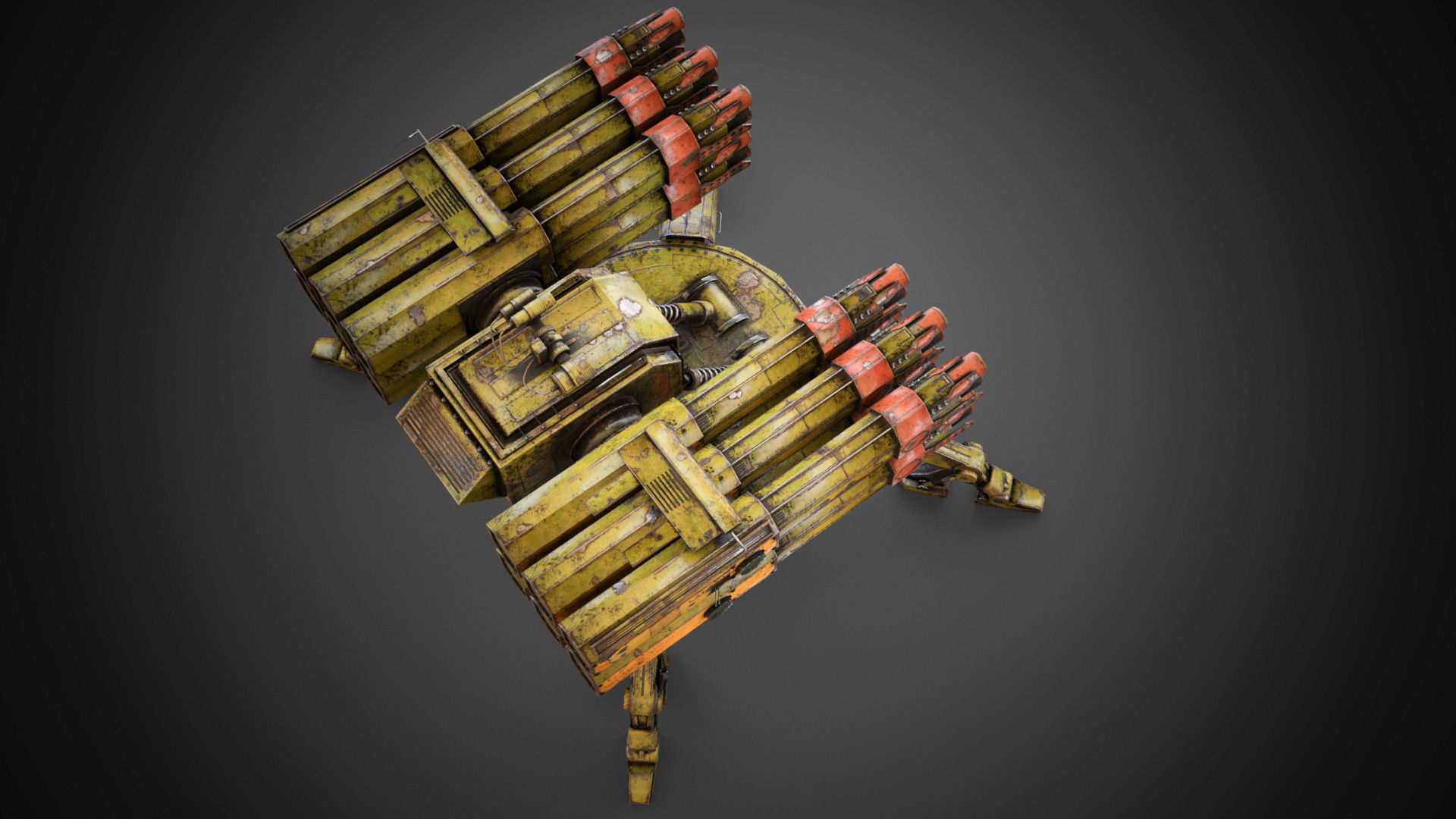 Sci-fi Spider Auto-Turret  Low-poly 3D model_10