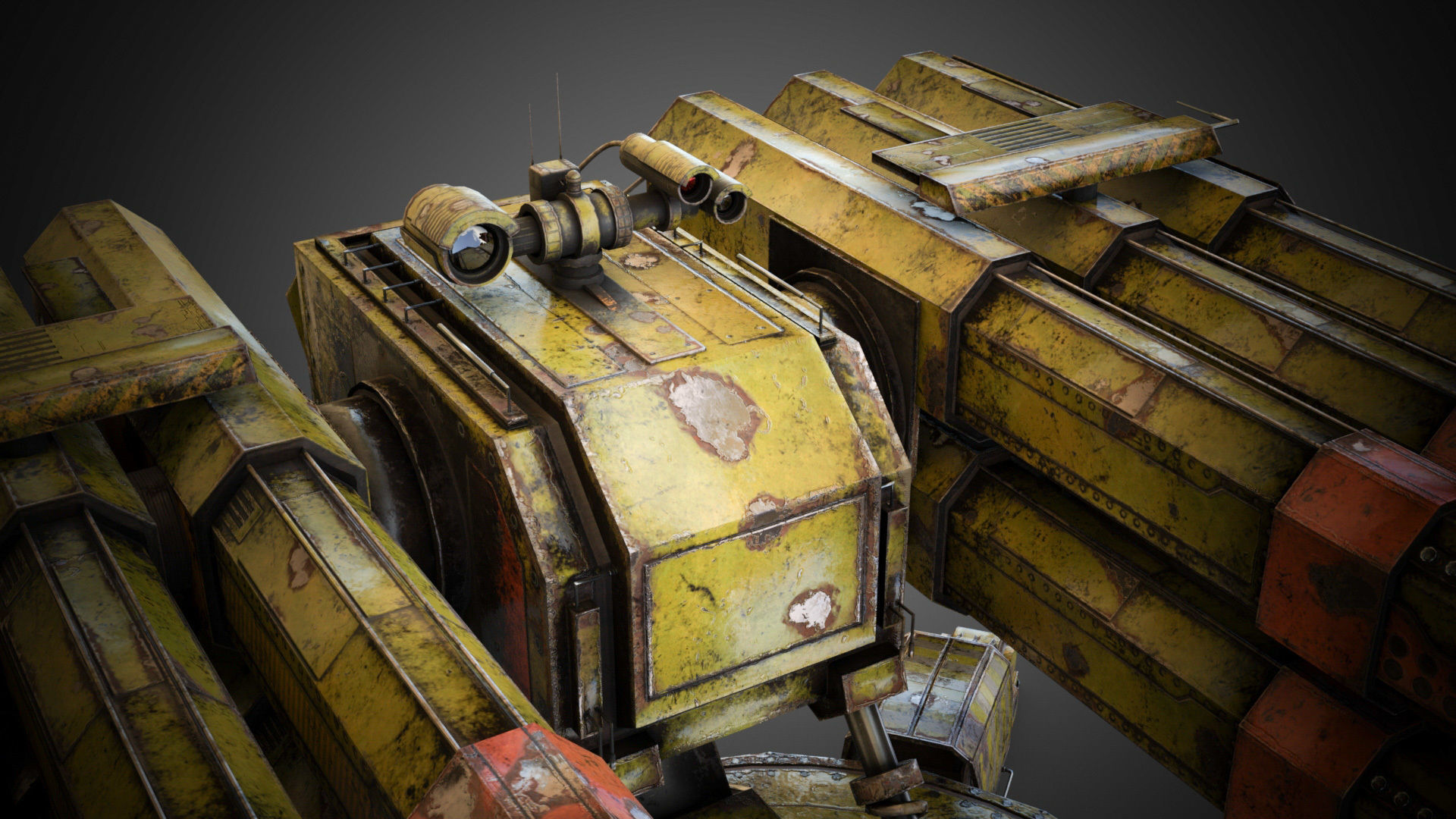 Sci-fi Spider Auto-Turret  Low-poly 3D model_15