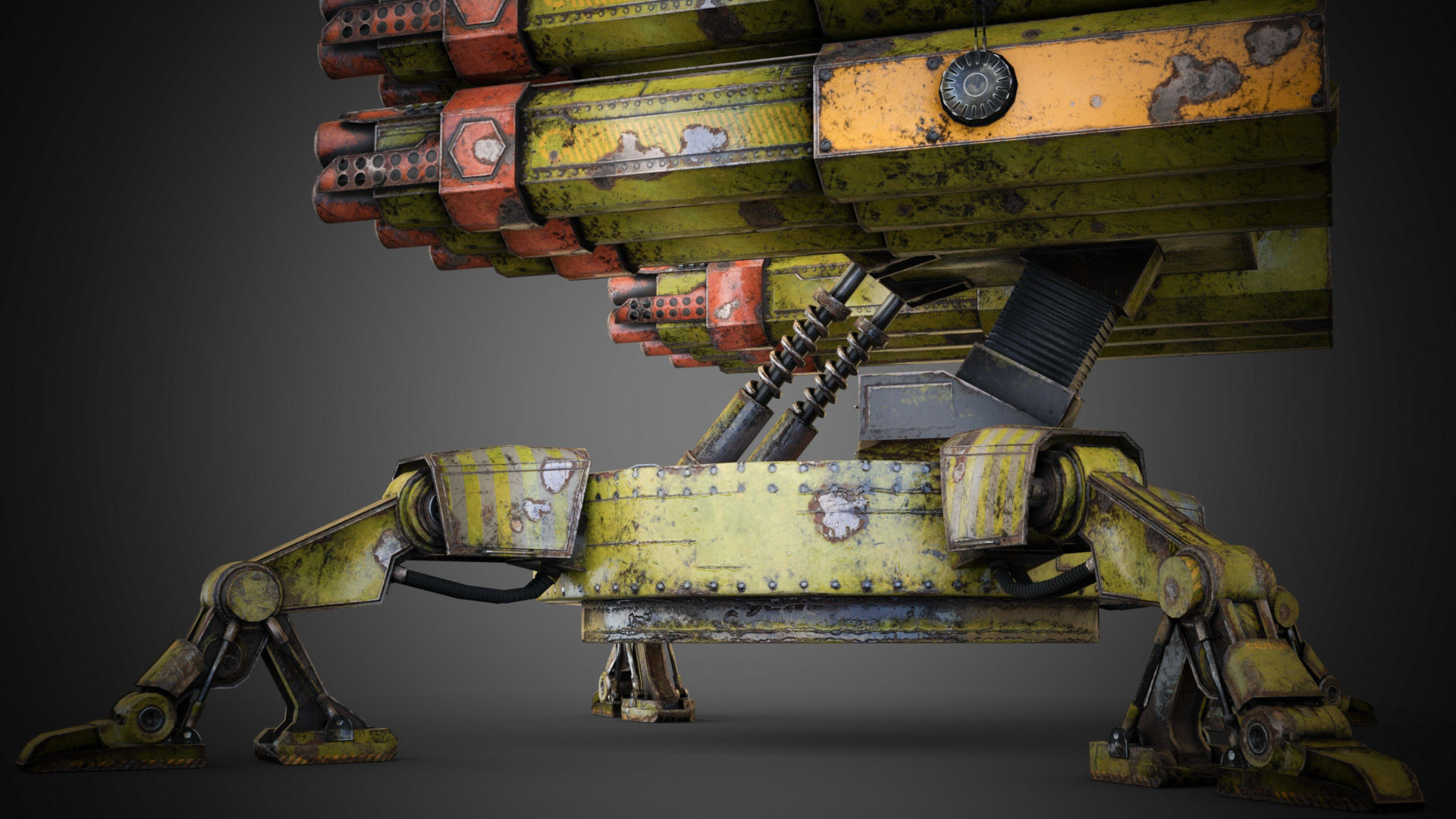 Sci-fi Spider Auto-Turret  Low-poly 3D model_17