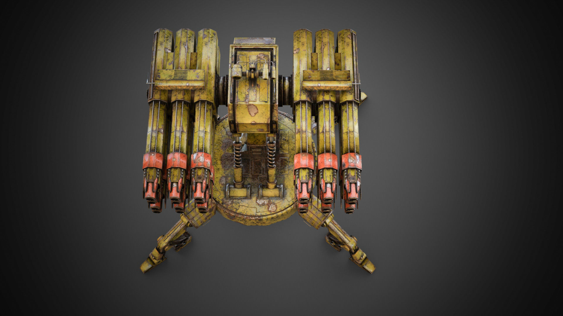 Sci-fi Spider Auto-Turret  Low-poly 3D model_11