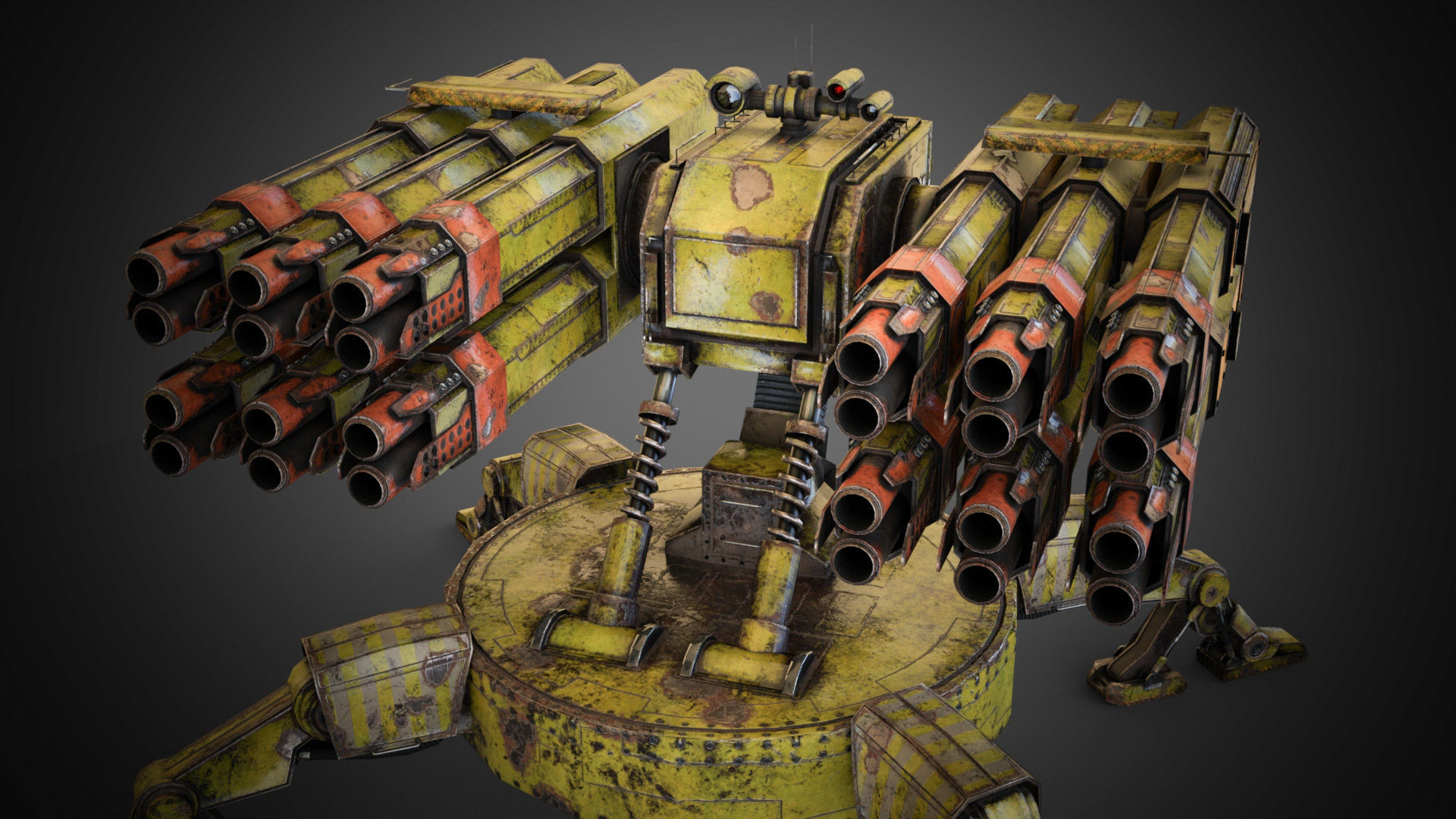 Sci-fi Spider Auto-Turret  Low-poly 3D model_16