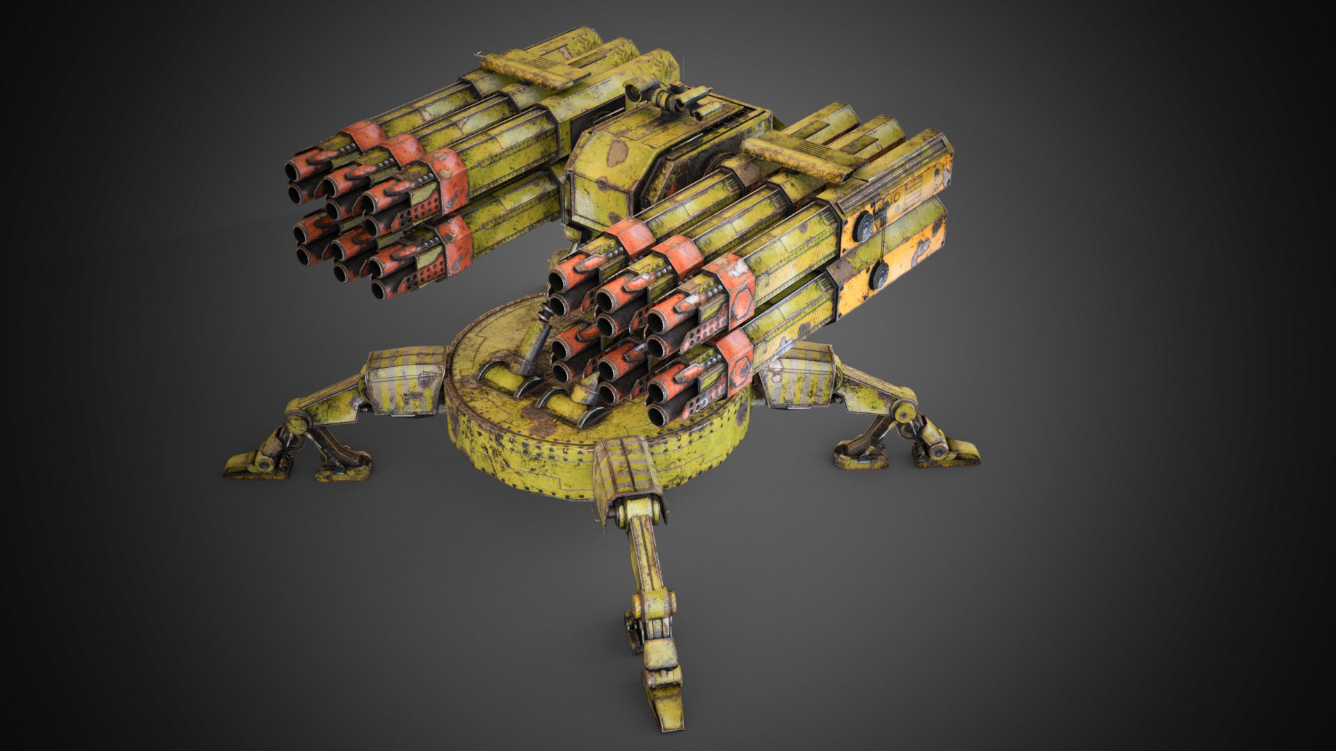 Sci-fi Spider Auto-Turret  Low-poly 3D model_18