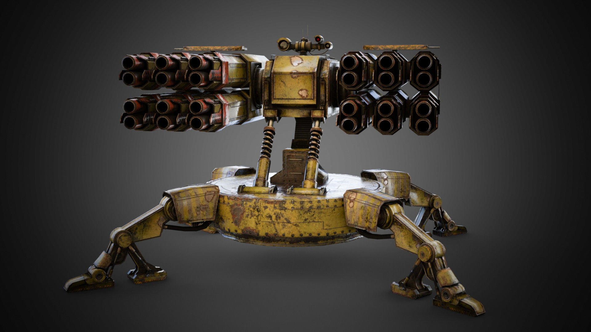 Sci-fi Spider Auto-Turret  Low-poly 3D model_3