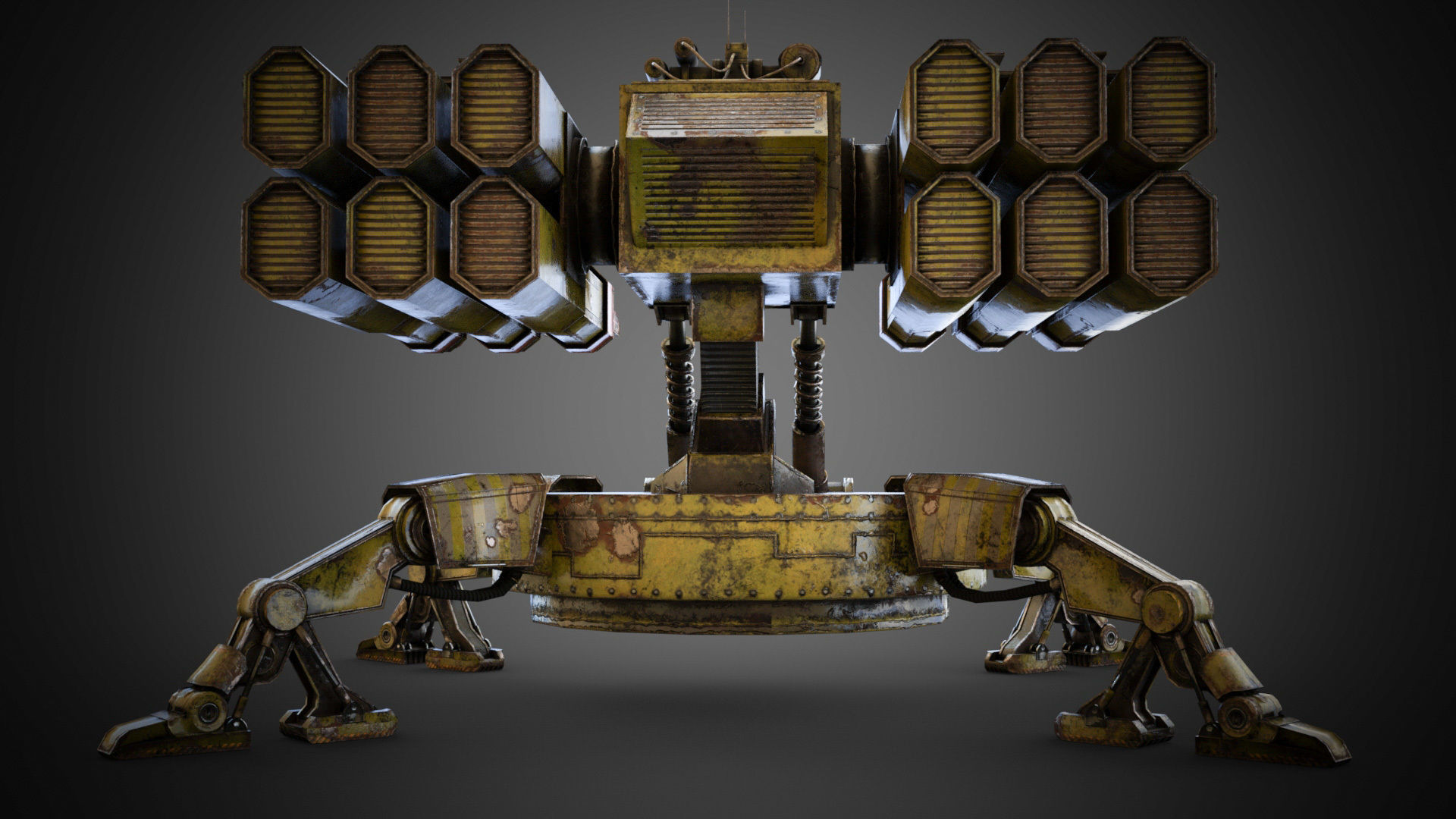 Sci-fi Spider Auto-Turret  Low-poly 3D model_13