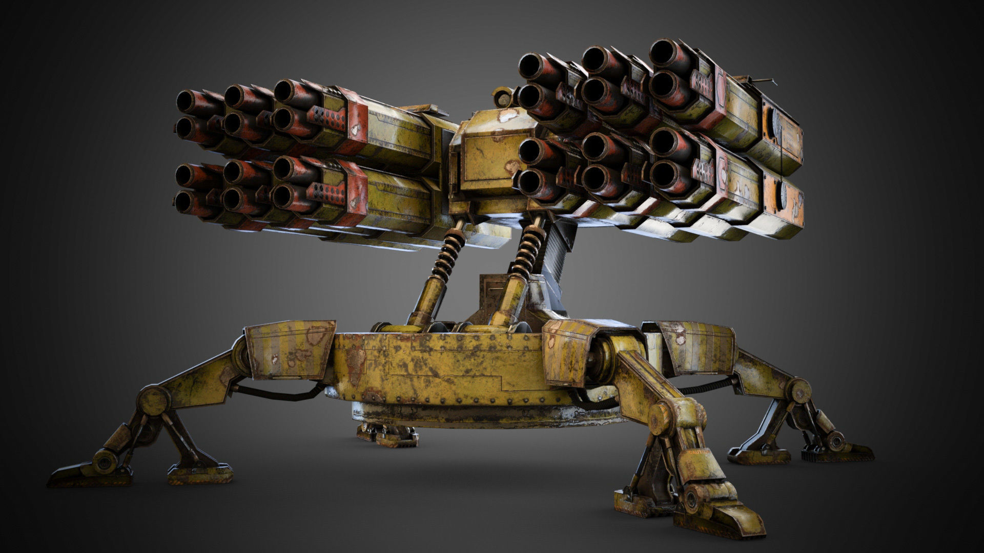 Sci-fi Spider Auto-Turret  Low-poly 3D model_12