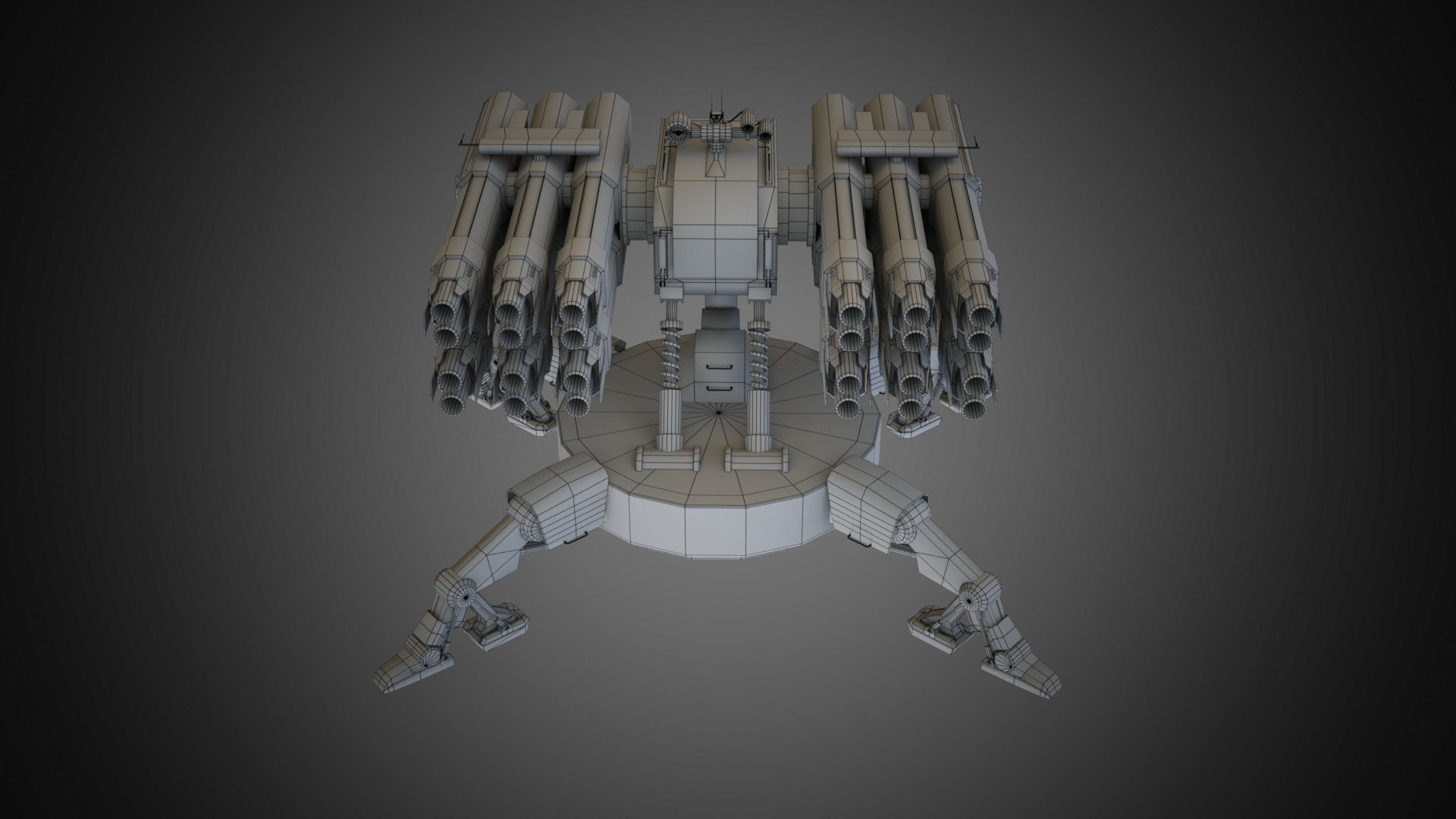 Sci-fi Spider Auto-Turret  Low-poly 3D model_21