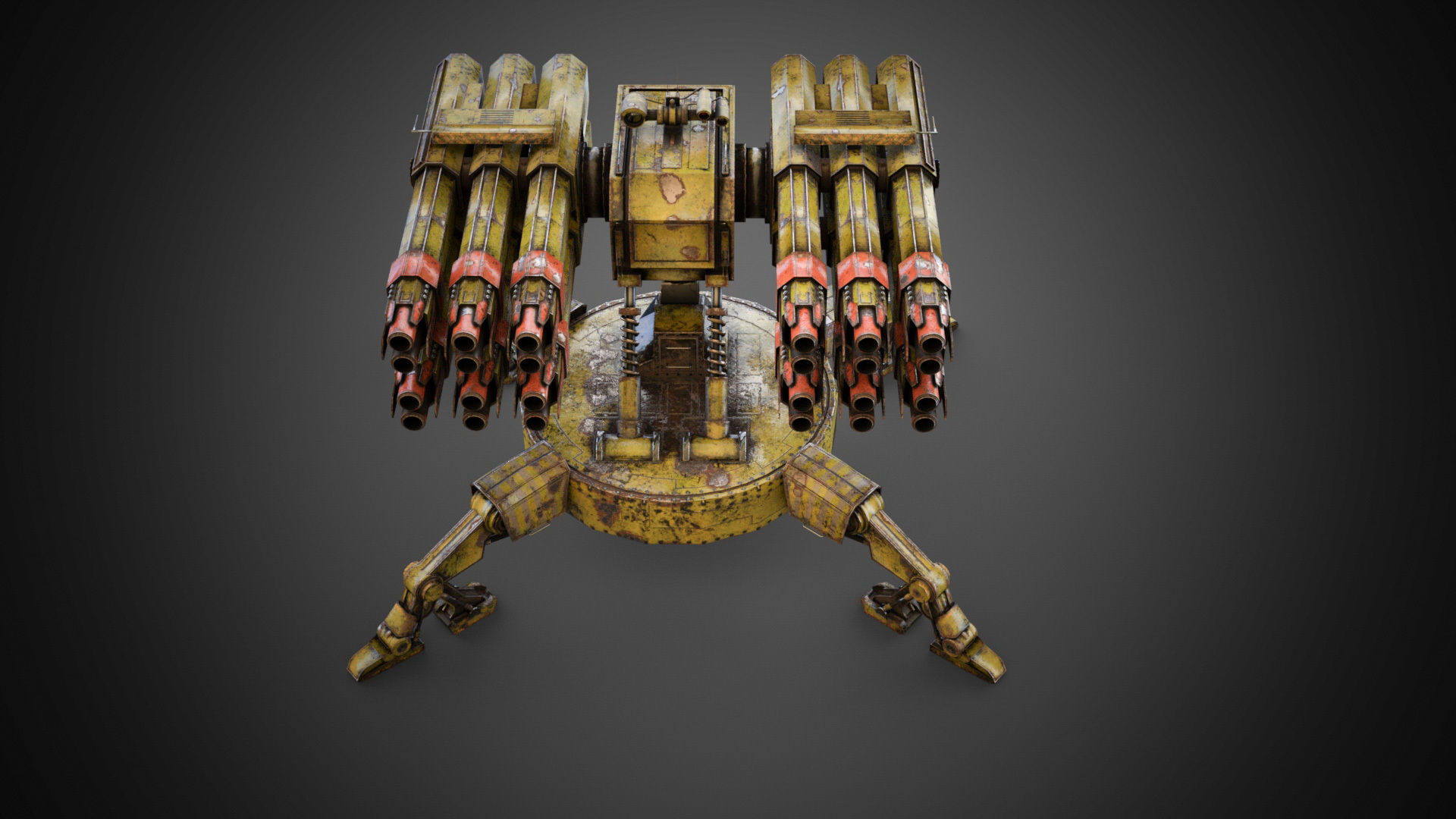 Sci-fi Spider Auto-Turret  Low-poly 3D model_9