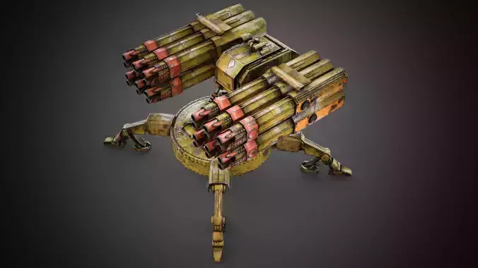 Sci-fi Spider Auto-Turret  Low-poly 3D model