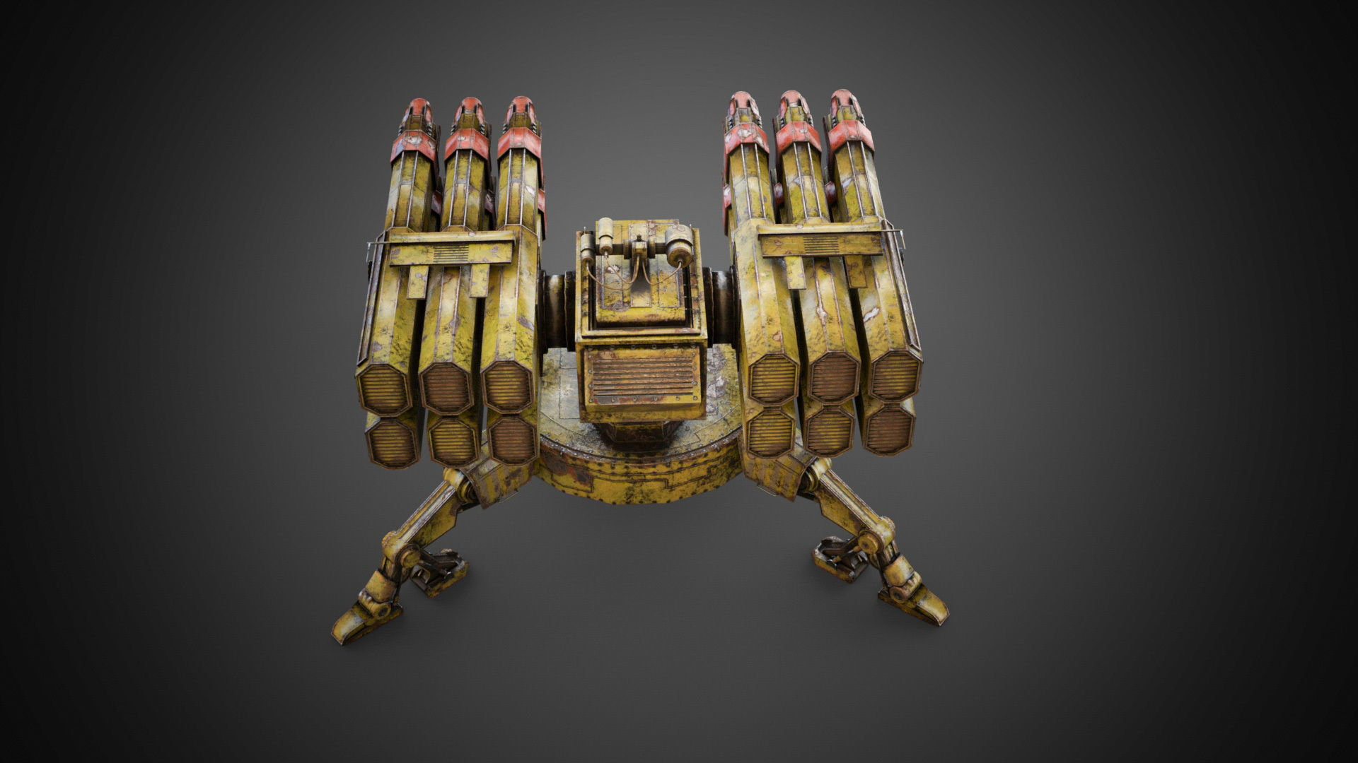 Sci-fi Spider Auto-Turret  Low-poly 3D model_7