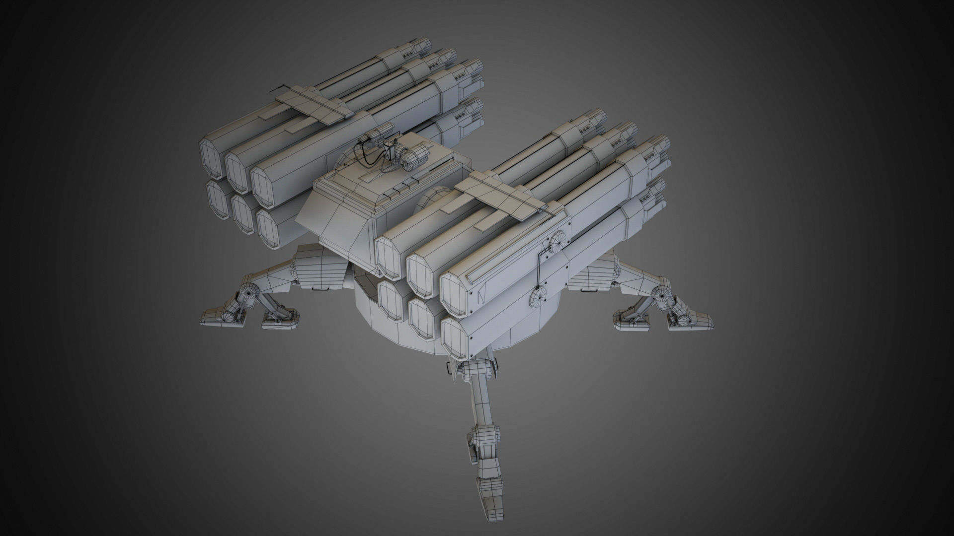 Sci-fi Spider Auto-Turret  Low-poly 3D model_20