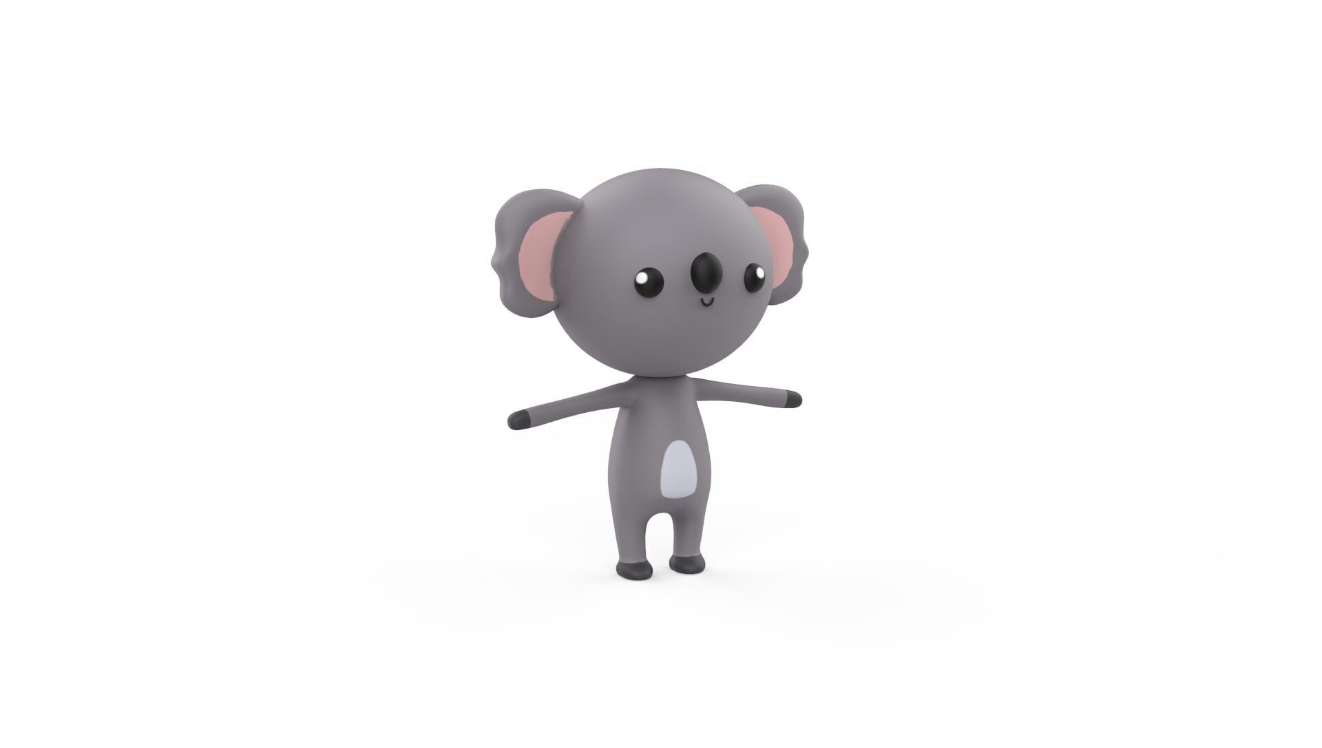 Stylized Character 001 Koala Low-poly 3D model_14