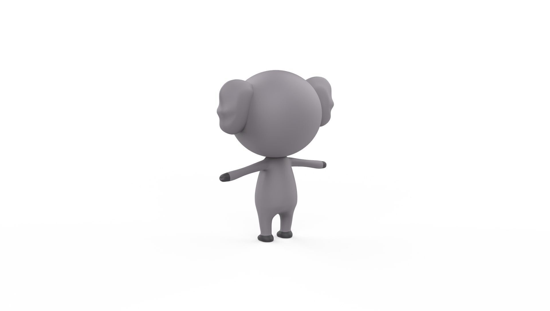 Stylized Character 001 Koala Low-poly 3D model_6
