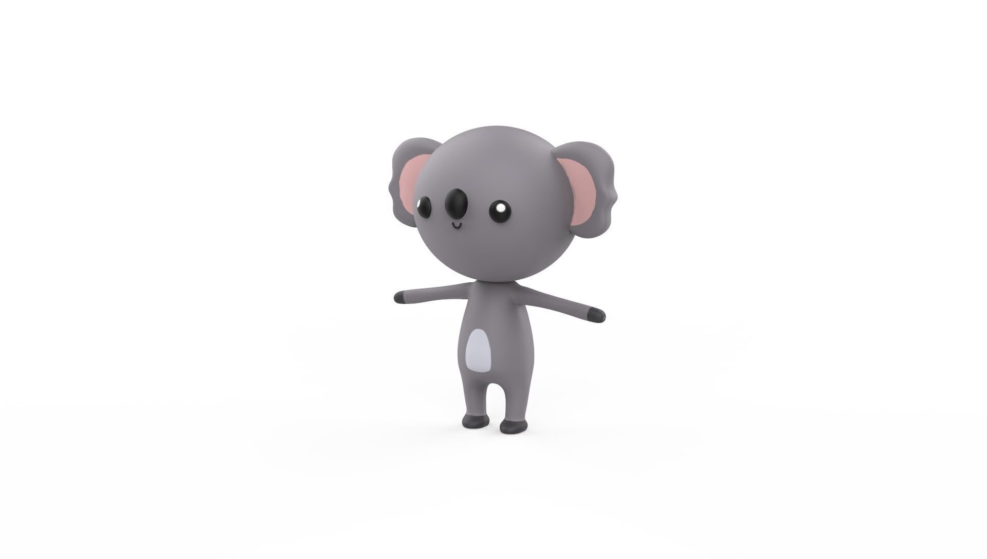 Stylized Character 001 Koala Low-poly 3D model_2