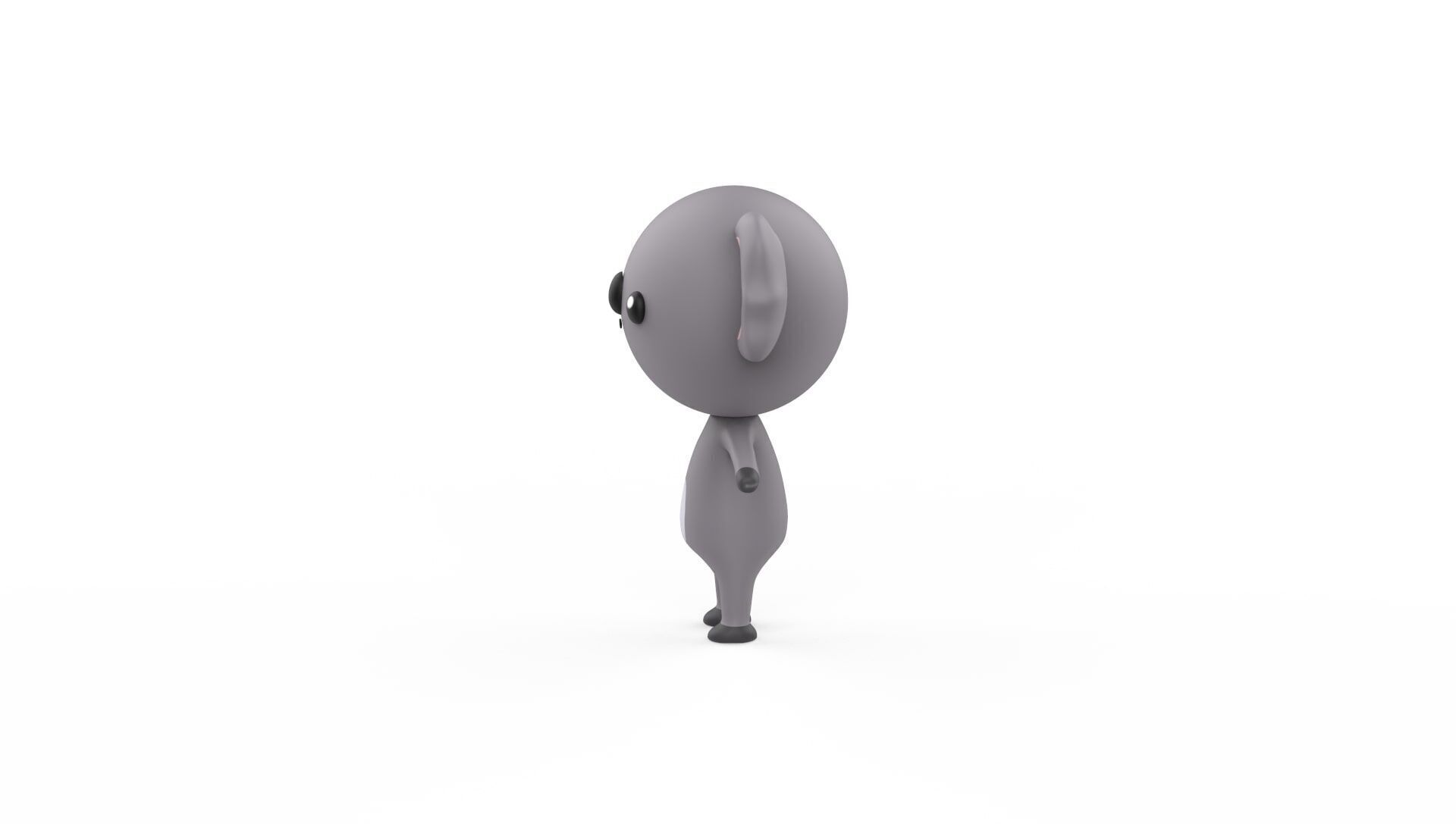 Stylized Character 001 Koala Low-poly 3D model_4