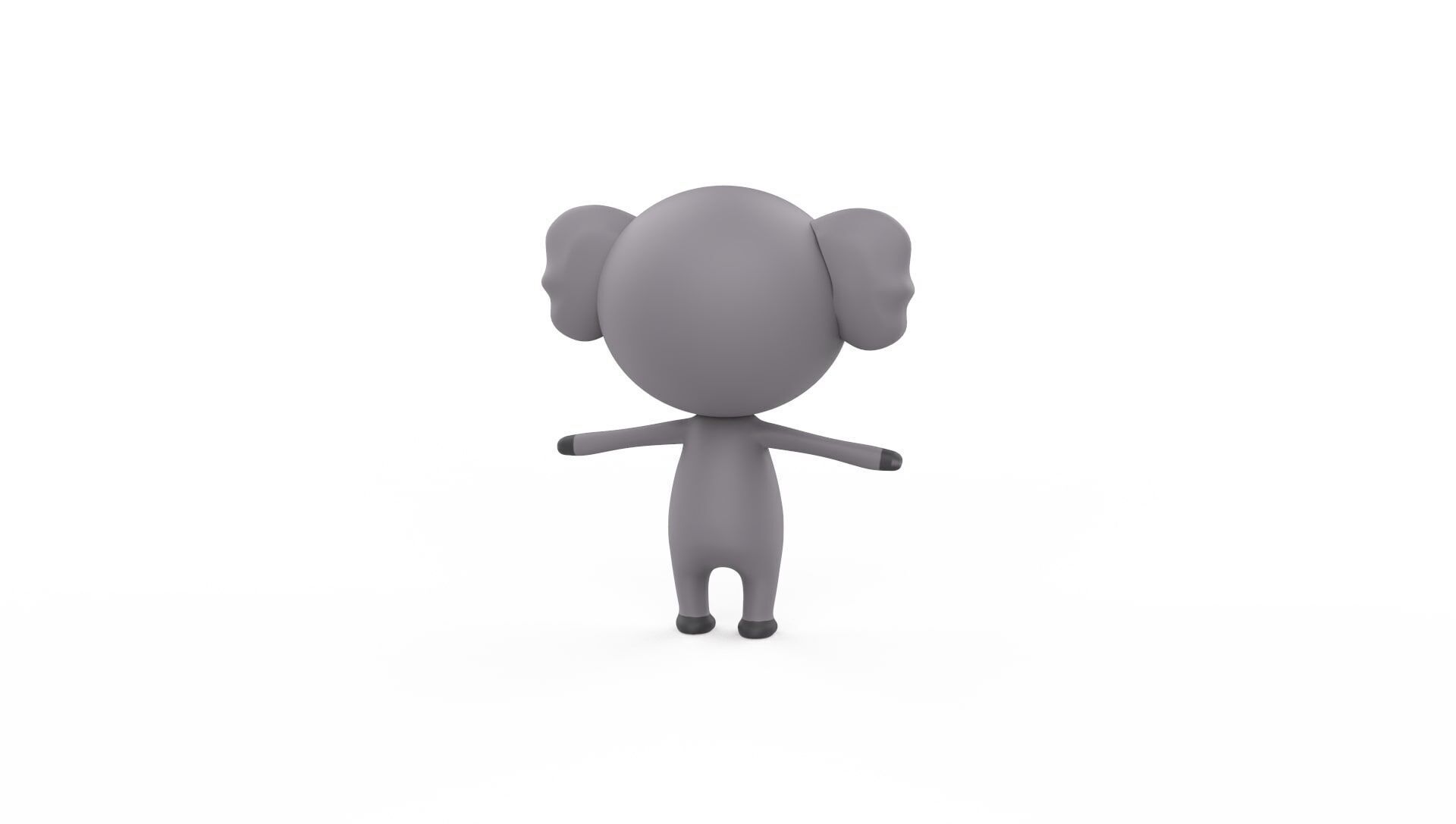 Stylized Character 001 Koala Low-poly 3D model_8