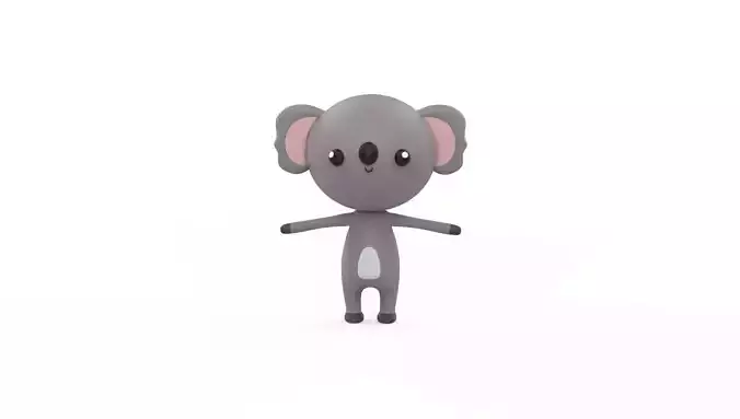 Stylized Character 001 Koala Low-poly 3D model