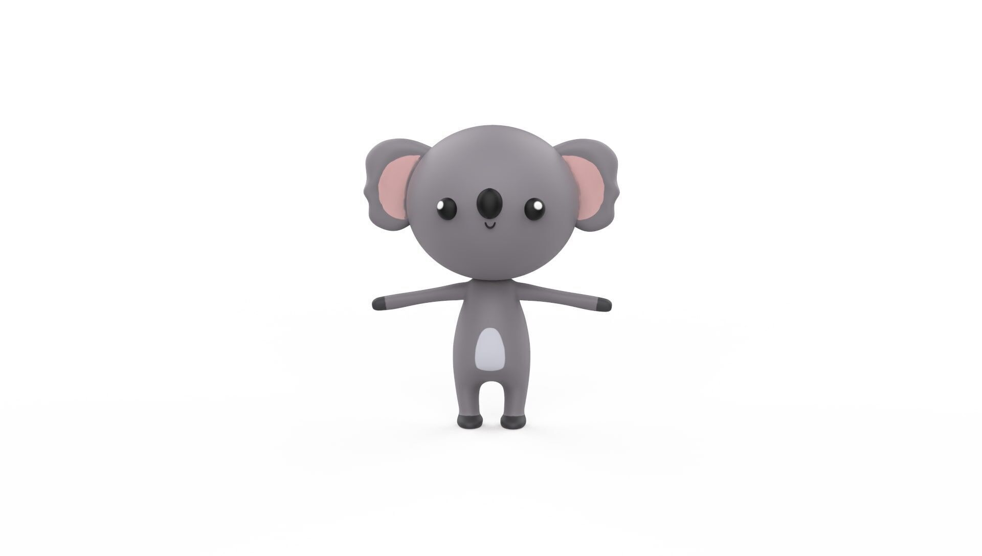 Stylized Character 001 Koala Low-poly 3D model_15