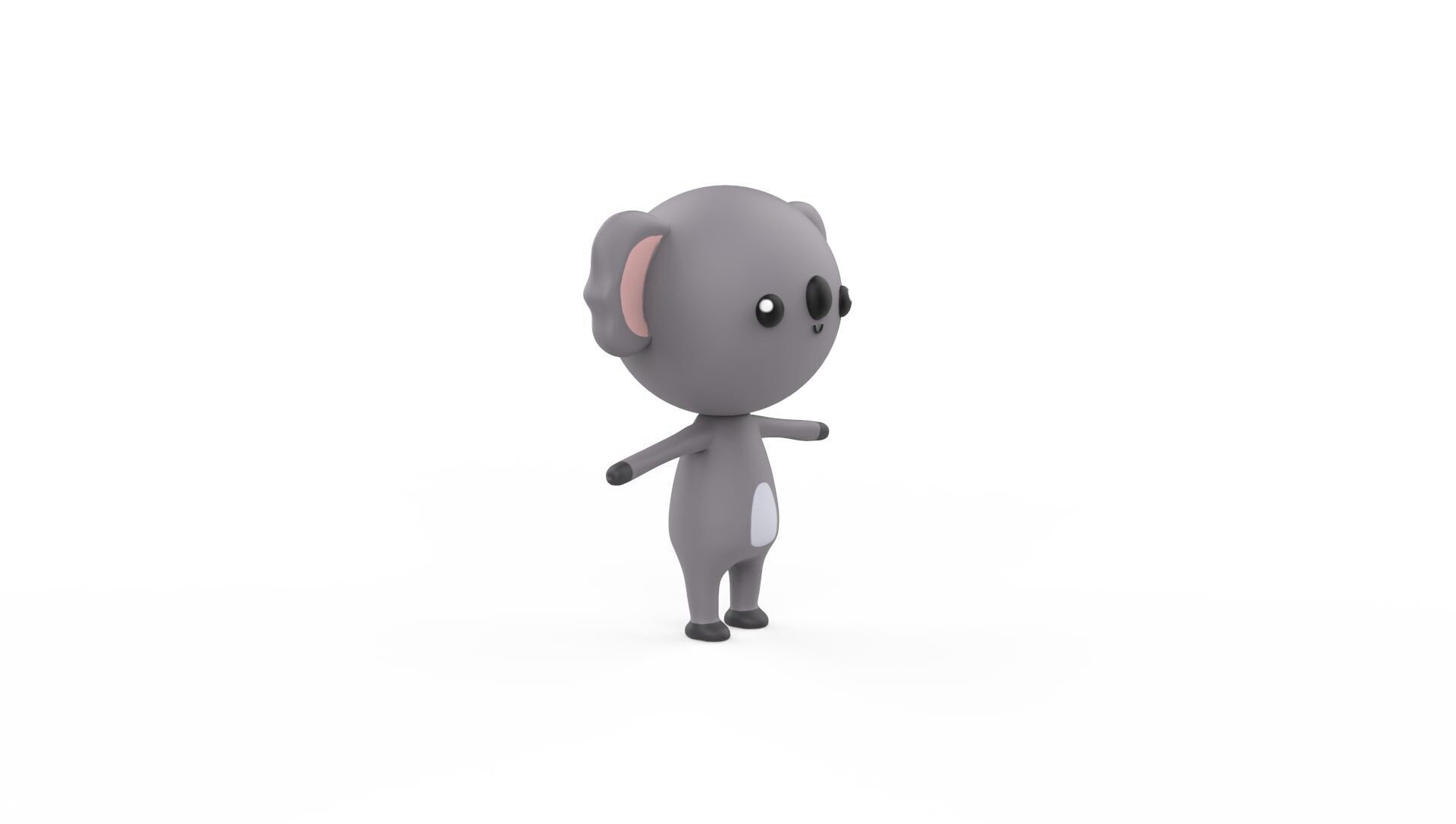 Stylized Character 001 Koala Low-poly 3D model_13